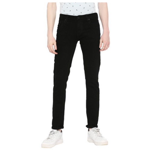 Mens Black Slim Fit Solid Jeans