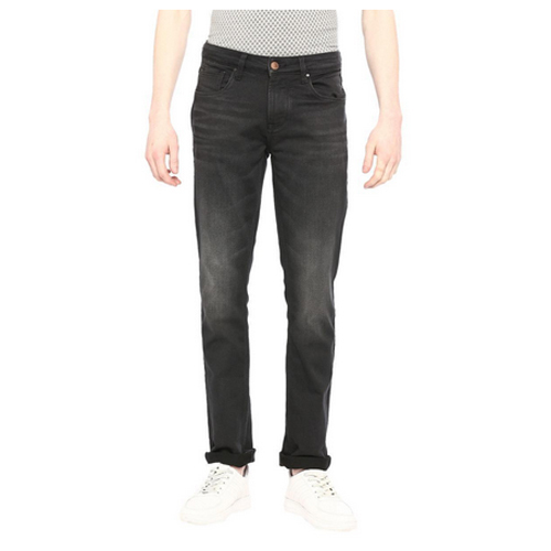 Mens Charcoal Slim Fit Solid Jeans