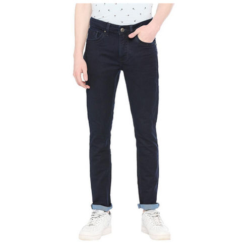 Washable Mens Deep Blue Skinny Fit Solid Jeans