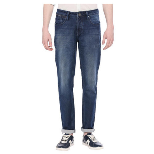 Blue Mens Denimax Slim Fit Solid Jeans