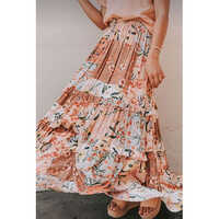Ladies Printed Rayon Skirt - Color: Different Available
