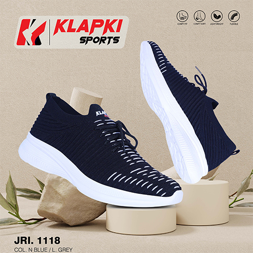 Navy Blue And Light Grey Sports Shoes