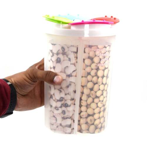 4 SECTION STORAGE CONTAINERS AIRTIGHT TRANSPARENT FOOD PLASTIC STORAGE CONTAINER (2822)