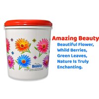 KITCHEN AIRTIGHT and FOOD GRADE PLASTIC FLORAL DESIGN GROCERY STORAGE CONTAINER/JAR. SET OF 3PCS - 5000ML 7000ML 10000ML (2062)