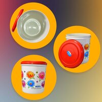 KITCHEN AIRTIGHT and FOOD GRADE PLASTIC FLORAL DESIGN GROCERY STORAGE CONTAINER/JAR. SET OF 3PCS - 5000ML 7000ML 10000ML (2062)