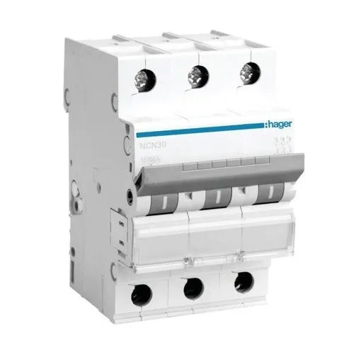 White Hager 63A Three Pole Mcb