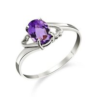 Amethyst Ring - Sterling Silver 92.5%, Size 6x8, Oval Shape With Elegant Purple Stone