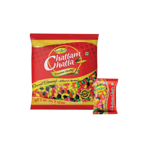Chattam Chatta Sweet Saunf - Solid Form, 40 Pouches, Mint and Sweet Flavor | Eggless, Mouth-Watering Taste, Nutritious Snack