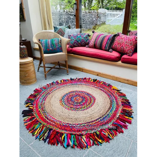 Multi Color Cotton Braided Rug