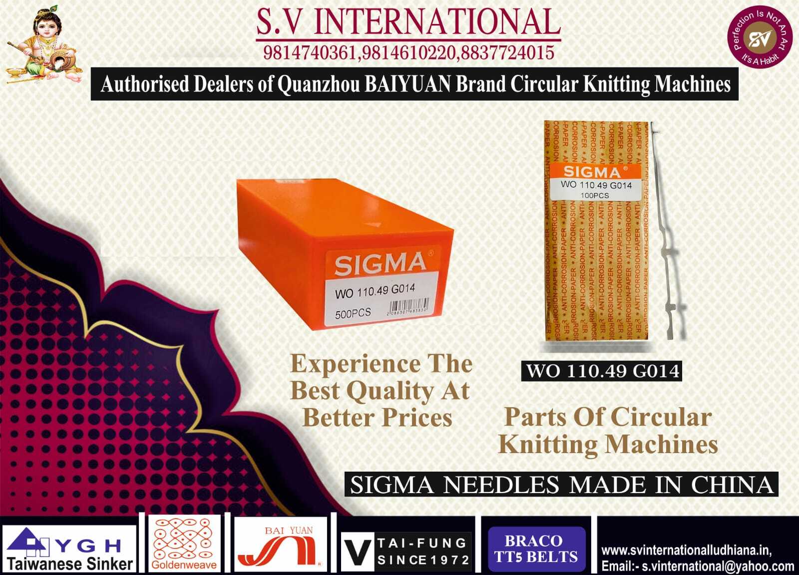 WO 110.49 G014 - Sigma Circular Knitting Machine Needle