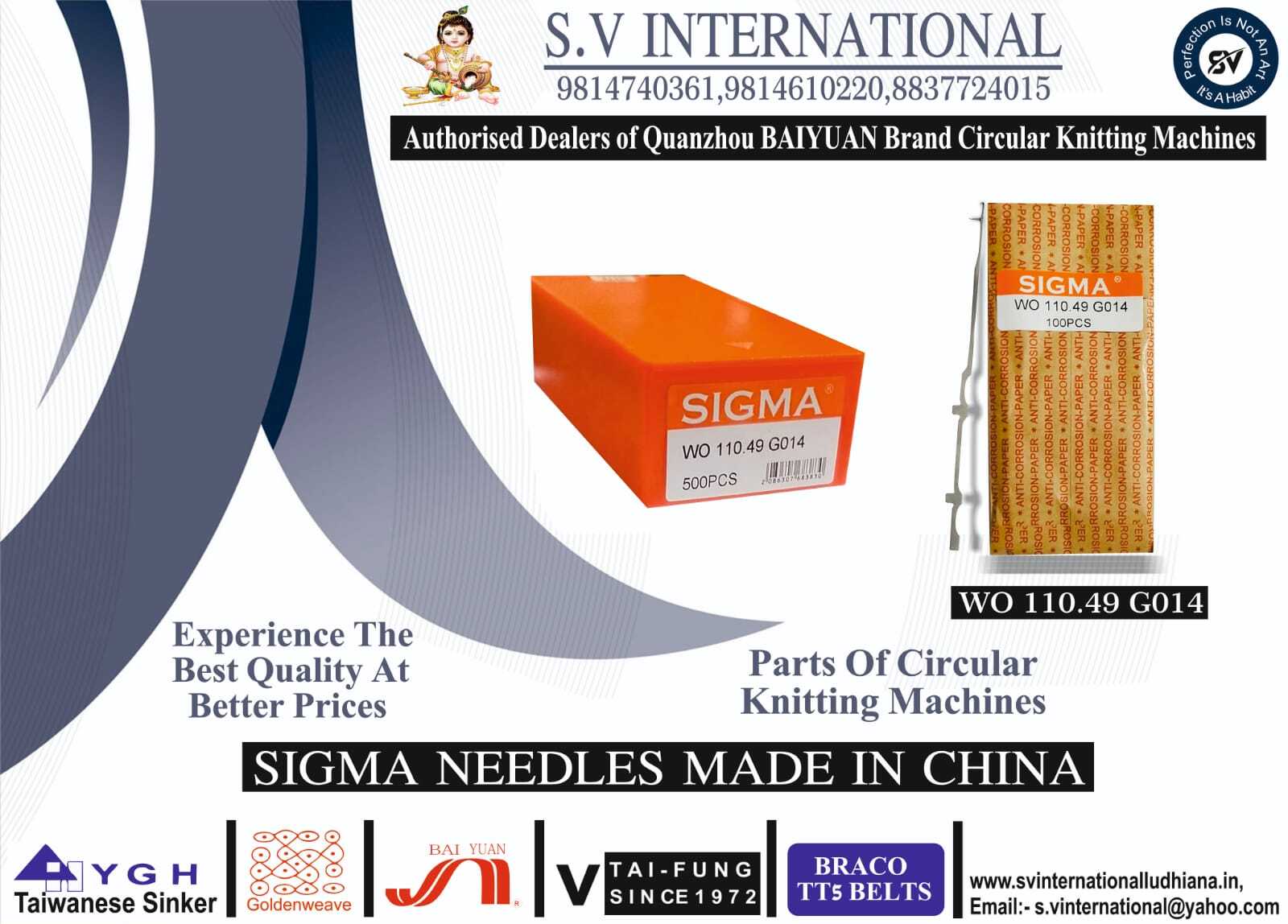 WO 110.49 G014 - Sigma Circular Knitting Machine Needle