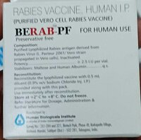 RABIES VACCINE HUMAN IP BERAB-PF