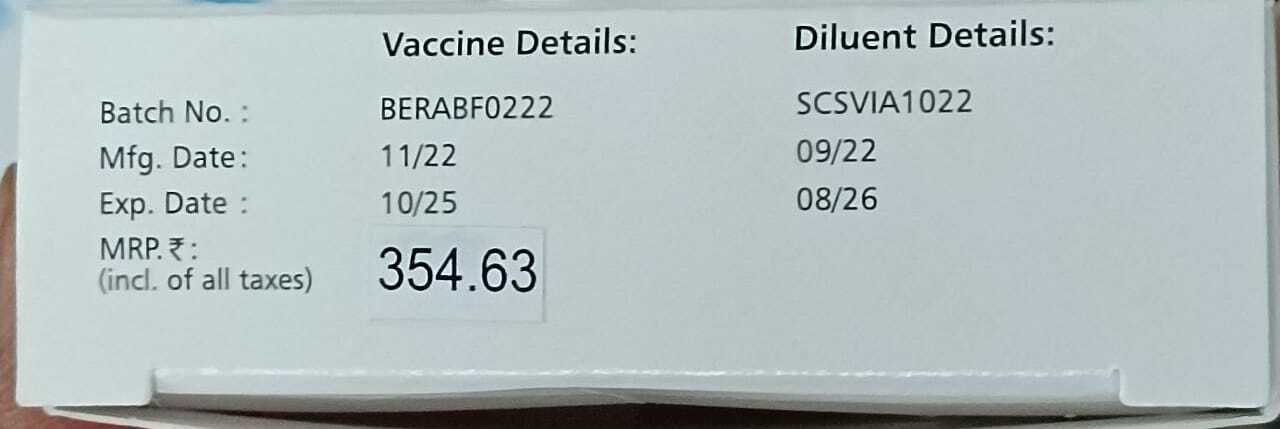 RABIES VACCINE HUMAN IP BERAB-PF