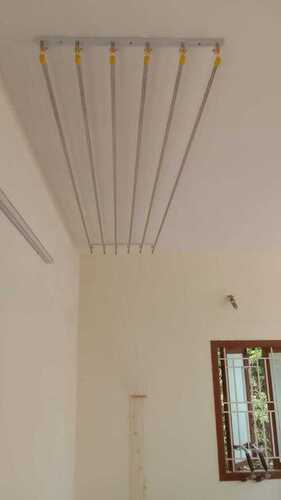 Ceiling mounted pulley type cloth drying hangers in Manchester Towers Coimbatore