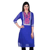 Blue Summer Georgette Kurti