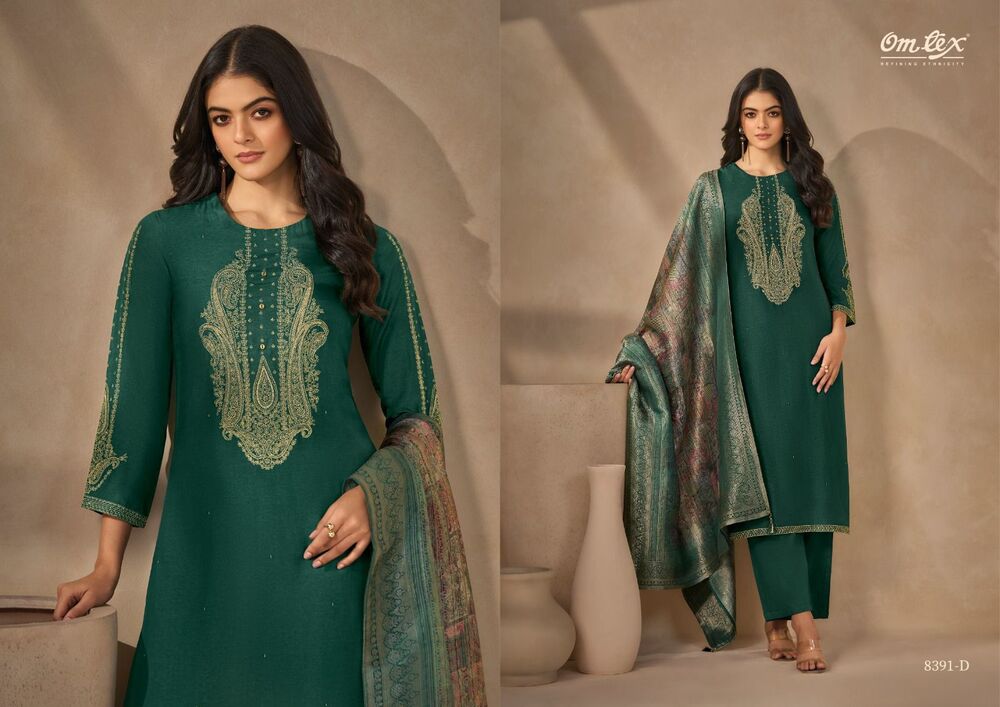 Hand Embroidered Punjabi Suit - Color: Pink And Blue