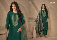 Hand Embroidered Punjabi Suit - Color: Pink And Blue