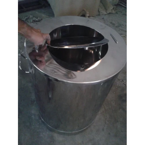 Silver Stainless Steel Tilting Dustbin