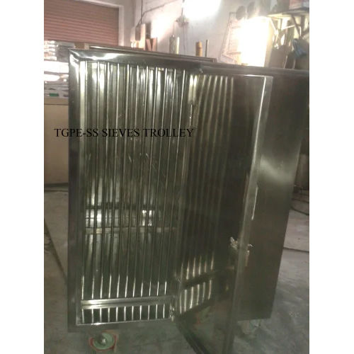 Stainless Steel Sieves Storage Trolley