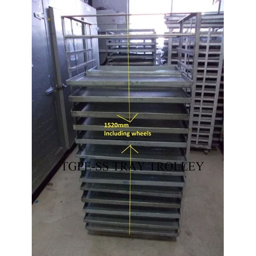 Stainless Steel Tray Trolley (Hotel Industry) Application: Industrial