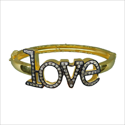 Tone Pave Diamond Love Bangle Gender: Unisex