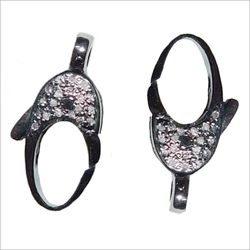 925 Sterling Silver Little Pave Diamond Clasp Lock