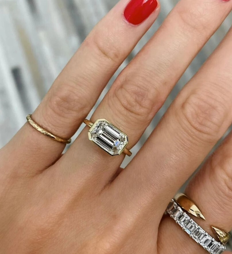 Diamond Solitaire Engagement Ring Baguette Cut
