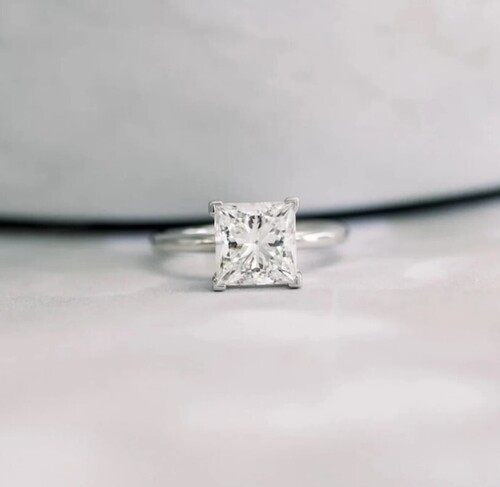 Diamond Solitaire Engagement Ring Cushion Cut