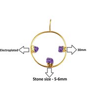 Rose Quartz Raw Gemstone 30mm Round Shape Electroplated Charm