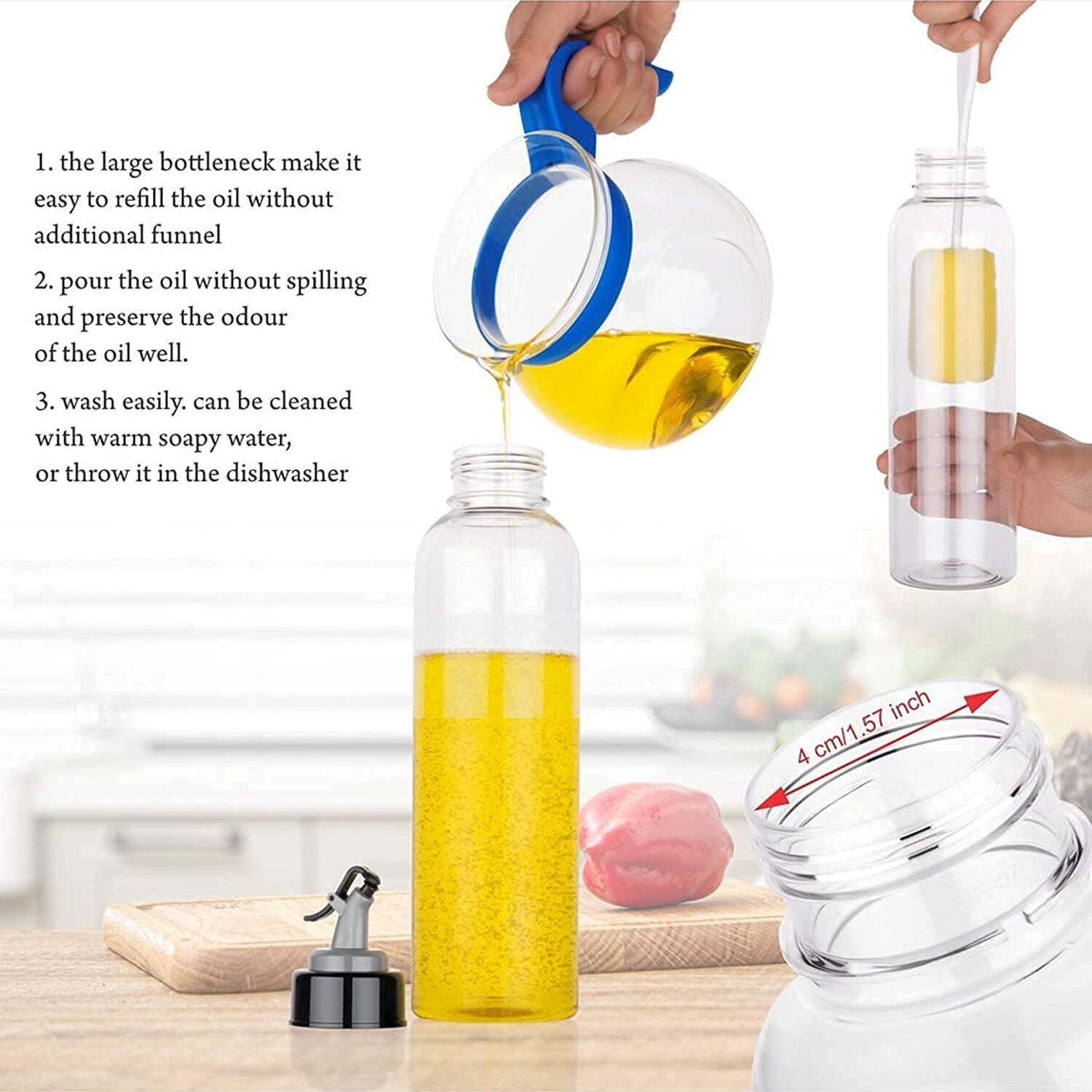 OIL DISPENSER WITH LEAKPROOF SEASONING BOTTLE (500ML CAPACITY) (2610)