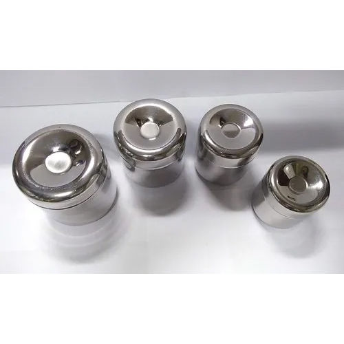 Silver Stainless Steel Spice Container Set