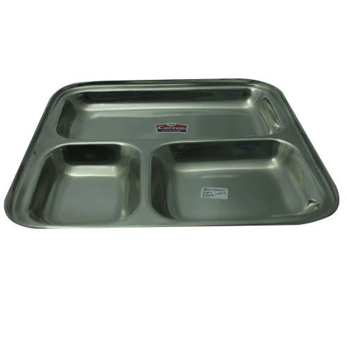 Stainless Steel Plain And Compartment Plate