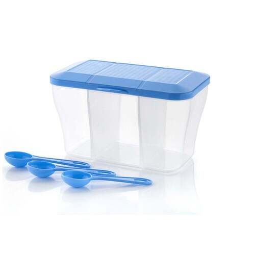 PLASTIC SQUARE STORAGE ORGANISER CONTAINER (750ML CAPACITY) (2625) - Plastic Material 17x11x13 cm Size Clear Transparent Color