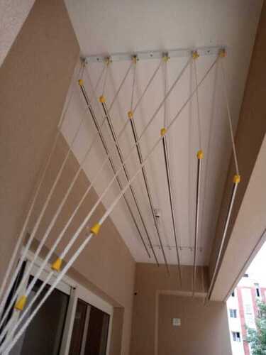 Ceiling mounted pulley type cloth drying hangers in  Iyer bungalow Madhurai