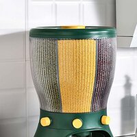 FOOD GRAIN STORAGE CONTAINER LARGE CAPACITY 4-GRID RICE DISPENSER ROTATABLE SEALED GRAIN FOOD STORAGE BOX RICE BUCKET DRY FOOD FRUIT BOX FOR HOME KITCHEN (2894)