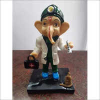 Doctor Ganesha Poly Resin Statue - Polyresin Material, 7 Inches Tall | Handcrafted Indian Artificial Design, Eco-friendly Decor Item
