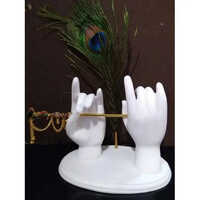 Marble Bansuri Hand Statue
