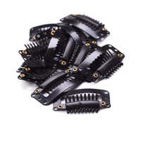 Hair Wig Clips - 100% Indian Remy Human Hair , Easy Application For Stylists, Available In Black And Brown, Durable And Shed-free