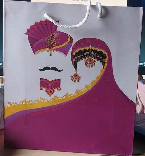 Paper Bags in Ooty - Paperboard, 3000 Size | Pink and White, Customized Designs and Logos, Rope Handles, Disposable, Max Load 3 Kg
