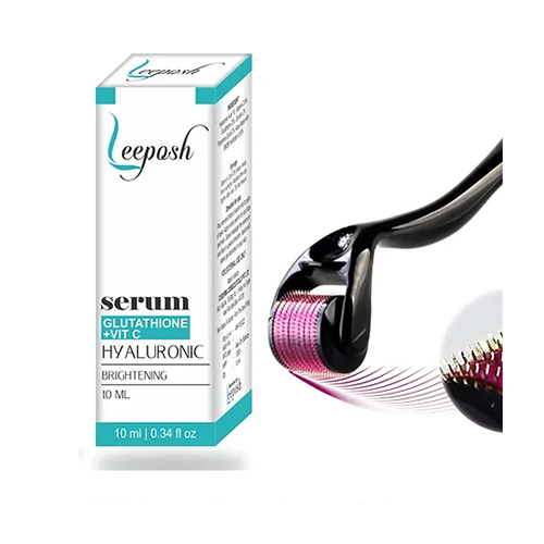 0.5Mm Leeposh Derma Roller With Glutathione Vitamin C HA Facial Serum