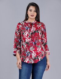 Casual Printed Women Tops - Rayon Material, Sizes (XXS-XXL), Short Sleeves, All Season Wear, Washable, Custom Logo | Indian Ethnic Print Design