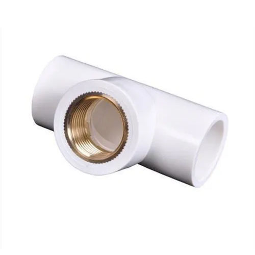 White Upvc Brass Tee