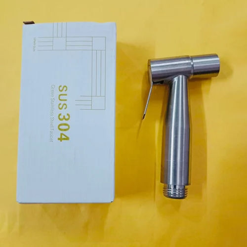 SS Health Faucet - Stainless Steel, Round Shape, Silver Finish | Male Connection, Ideal for Bathroom Fitting