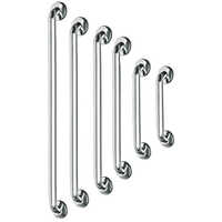 Bathroom Grab Bar - Stainless Steel, Round Shape, Silver Color | Ideal For Enhanced Safety And Support
