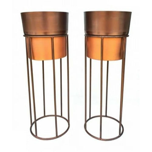 Brown Inch Metal Planter Stand