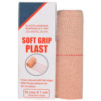 Soft Grip Plast Elastic Zinc Adhesive Bandage - 100% Cotton, 10cm X 1mtr/4mtr, Skin Color | Anti-septic, Elastic, Reusable, Waterproof, Ideal For Wound Care