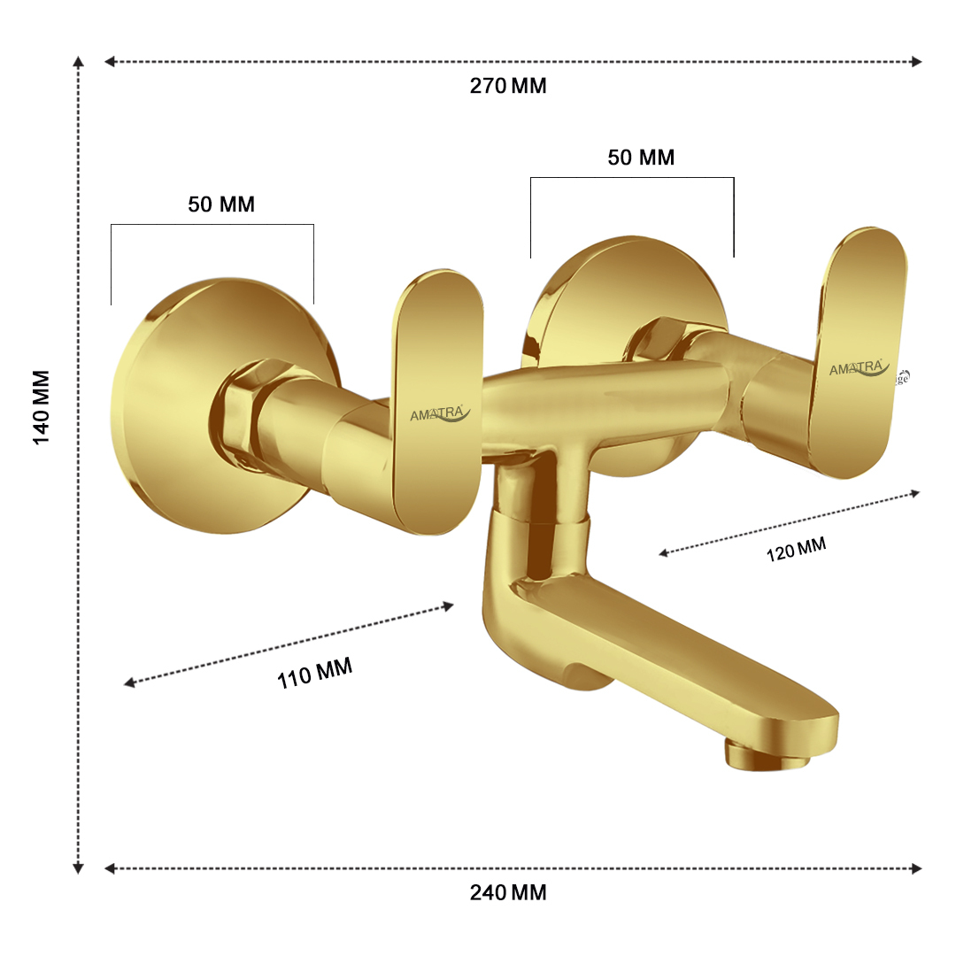 Mini Opal Prime Golden Non Telephonic Wall Mixer