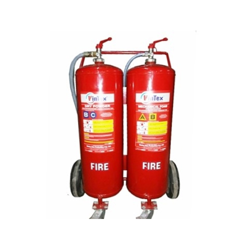 Twin Cylinder Trolley Mounted Dry Powder and Mechanical Foam Type Fire Extinguisher