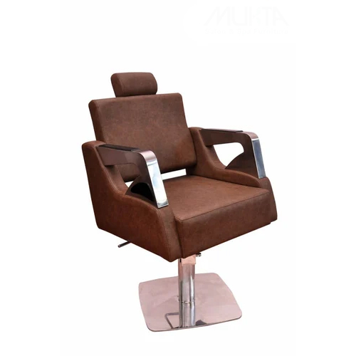Brown Stainless Steel Salon Chair