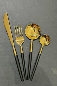 Luxury Stainless Steel Cutlery - Color: Gold And Black